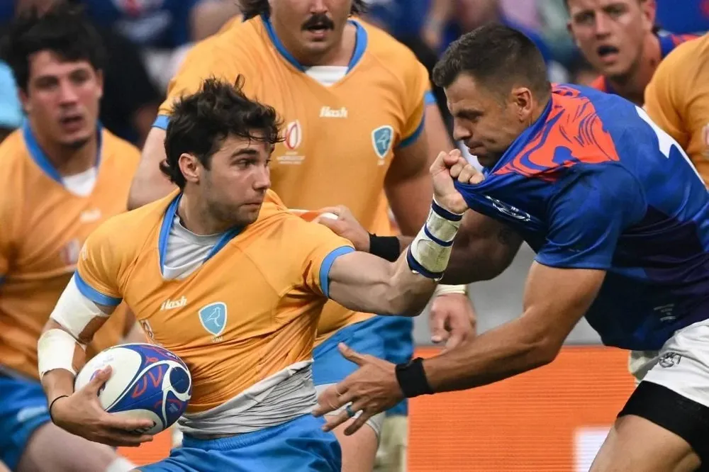 Felipe Etcheverry en acción ante Namibia