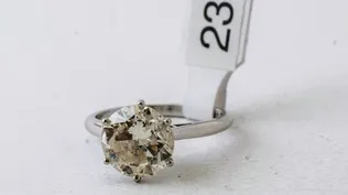 Un anillo en Solitario platino con brillante de 3 quilates que será subastado por Bavastro e hijos.