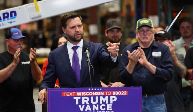 El candidato republicano a la vicepresidencia, J.D. Vance, en Wisconsin, 7 de agosto