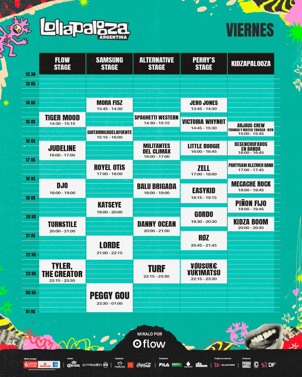 Horarios | Lollapalooza Argentina 2026&nbsp;