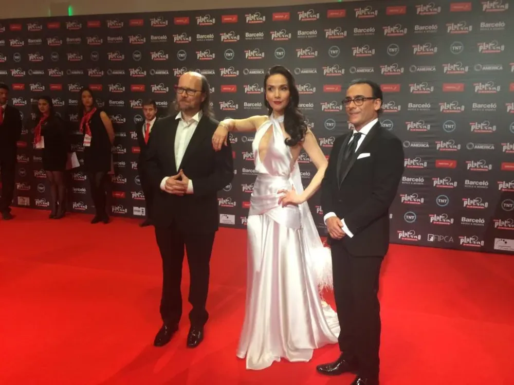 Los tres presentadores: Segura, Oreiro y Ramones