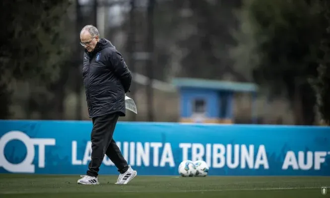 Marcelo Bielsa en el Complejo Celeste. (Archivo)