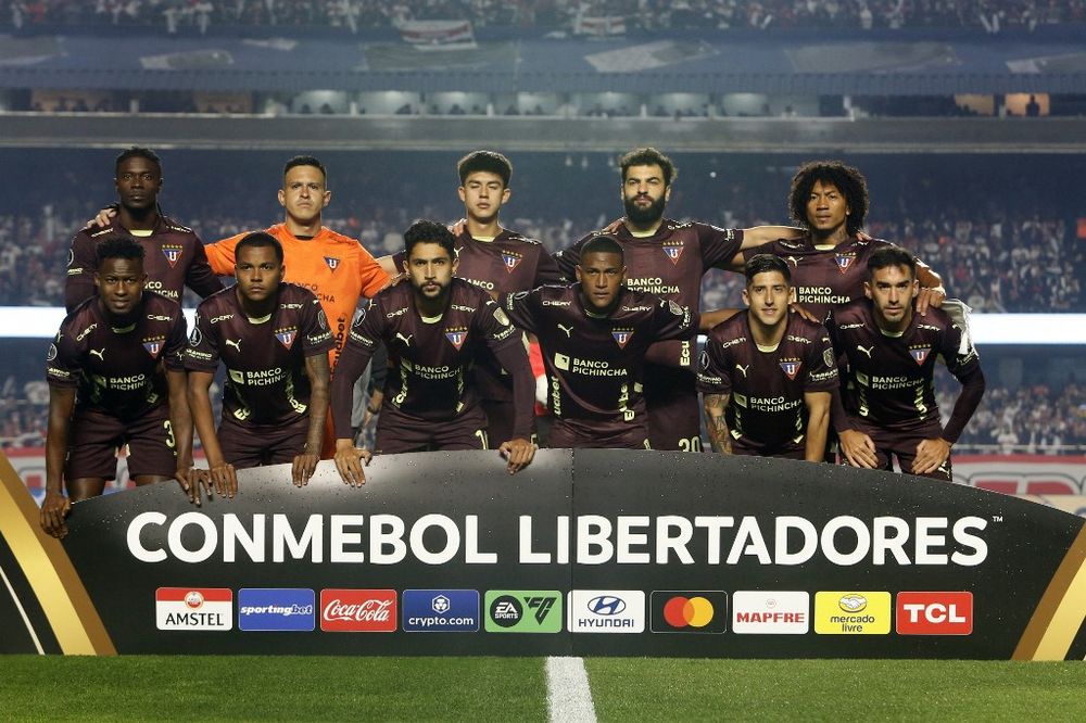 Los jugadores de Liga de Quito en el Morumbí