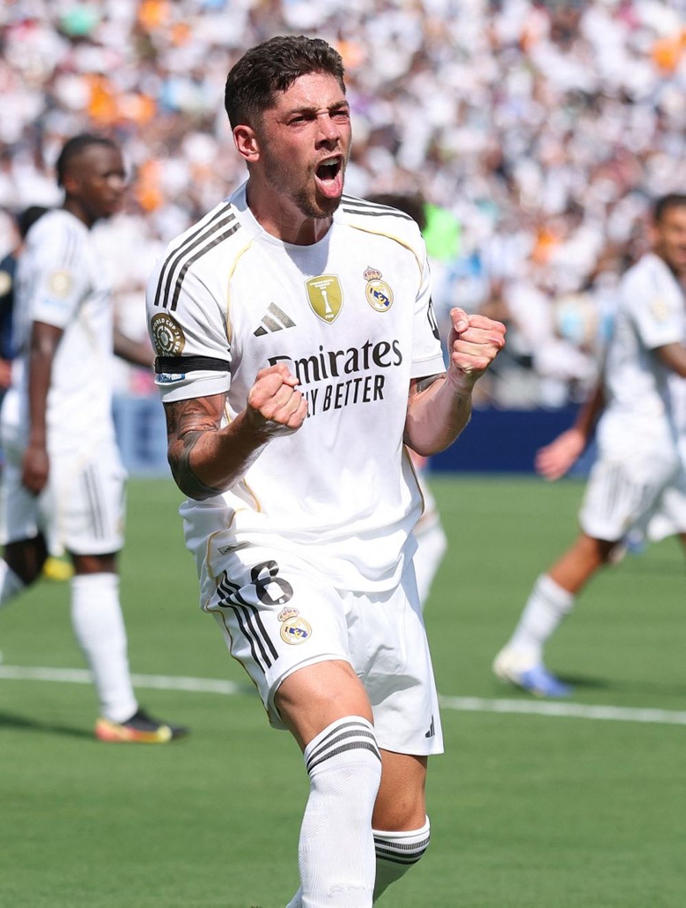 Fede Valverde festeja ante Pachuca en el Mundial de Clubes