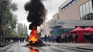 Manifestación frente a la planta de Audi en Bruselas-