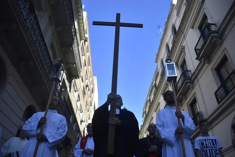 Archivo, 2018. Celebración de la iglesia católica, anglicana y luterana del Viernes Santo. Vía crucis ecuménico.