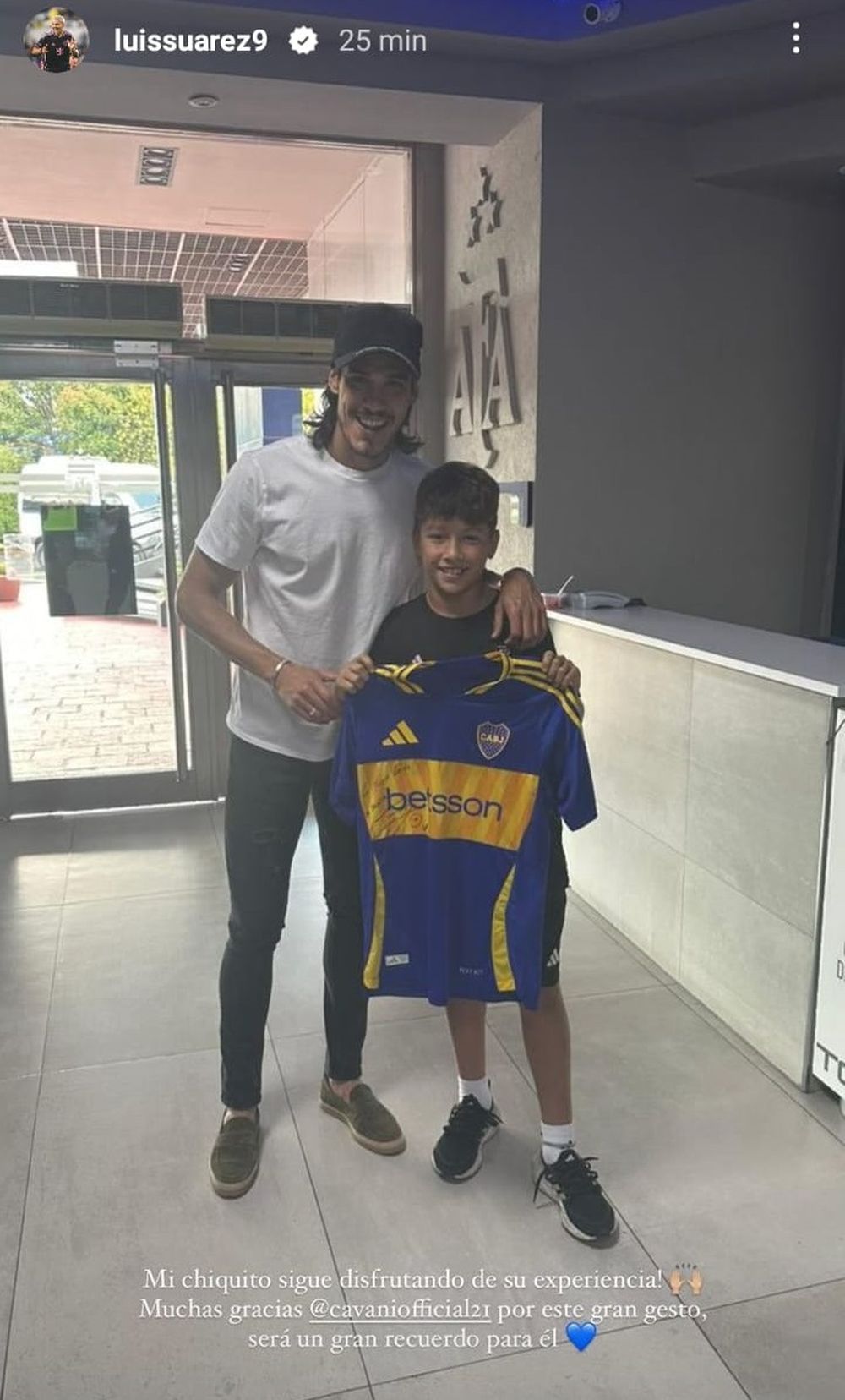 Edinson Cavani y Benjamín Suárez, y el mensaje de Luis Suárez