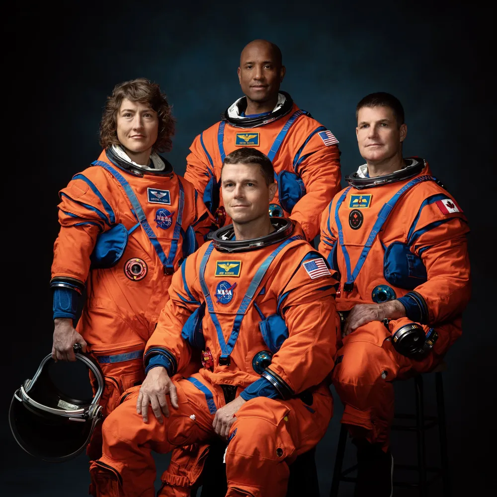 Los cuatro astronautas que viajarán: tres estadounidenses y un canadiense