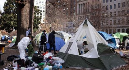 Un campamento de tiendas de campaña en el centro de Washington DC, en 2023.
