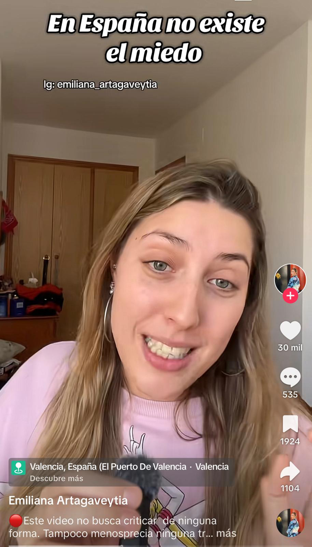 La uruguaya que vive en España y alucina con las tradiciones populares del país: Aquí no existe el miedo. (TikTok: emi_grando)