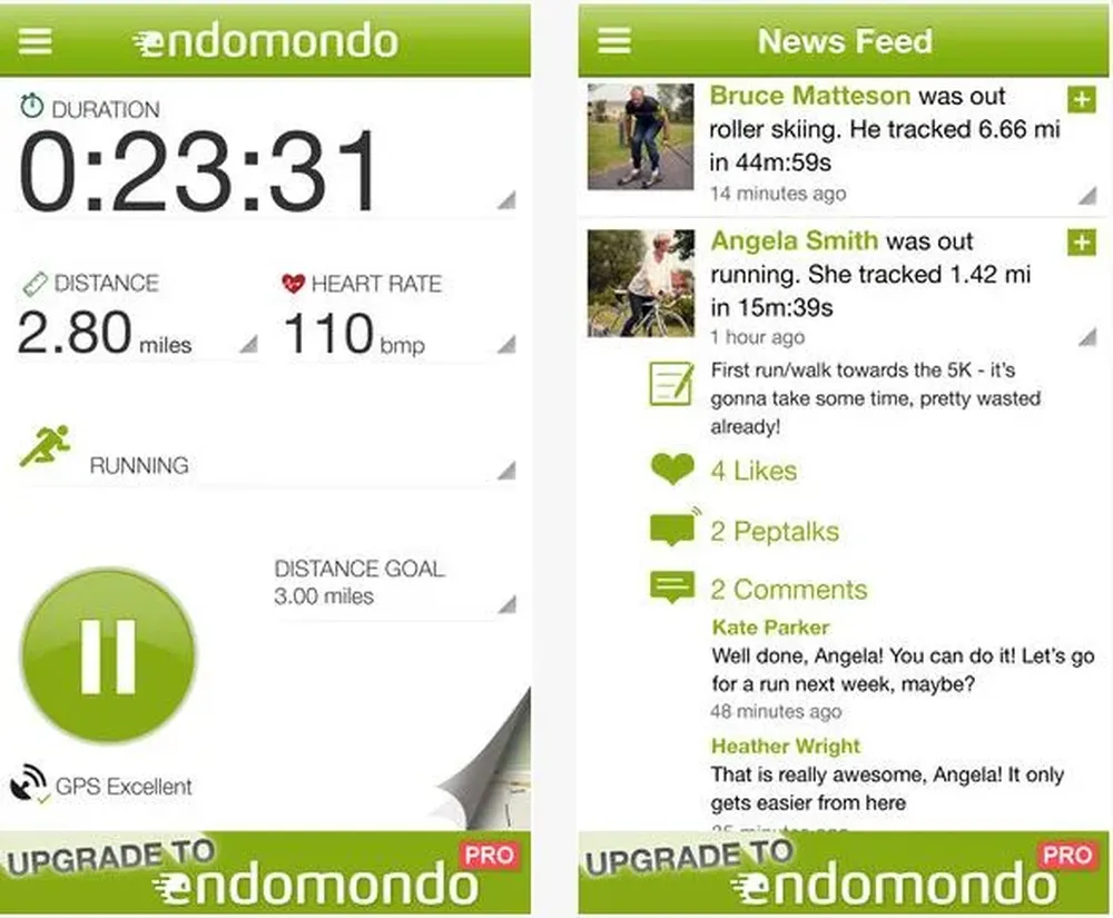 Nike+ Running Ideal para largas distancias, permite subir los datos a redes sociales y compararse con otros corredores. Es una de las más usadas en el mercado debido a la interacción de varios dispositivos con los calzados de la marca. Gratis para iPhone y Android.