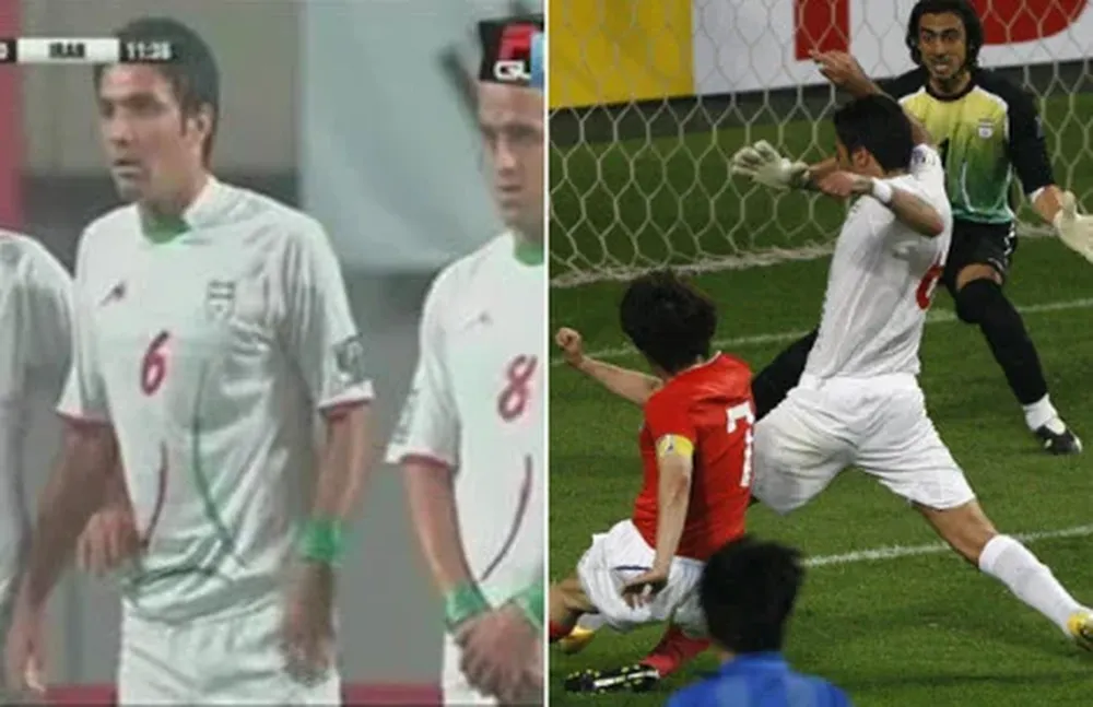 Javad Nekounam (6), con brazalete verde en el primer tiempo y blanco en el segundo.