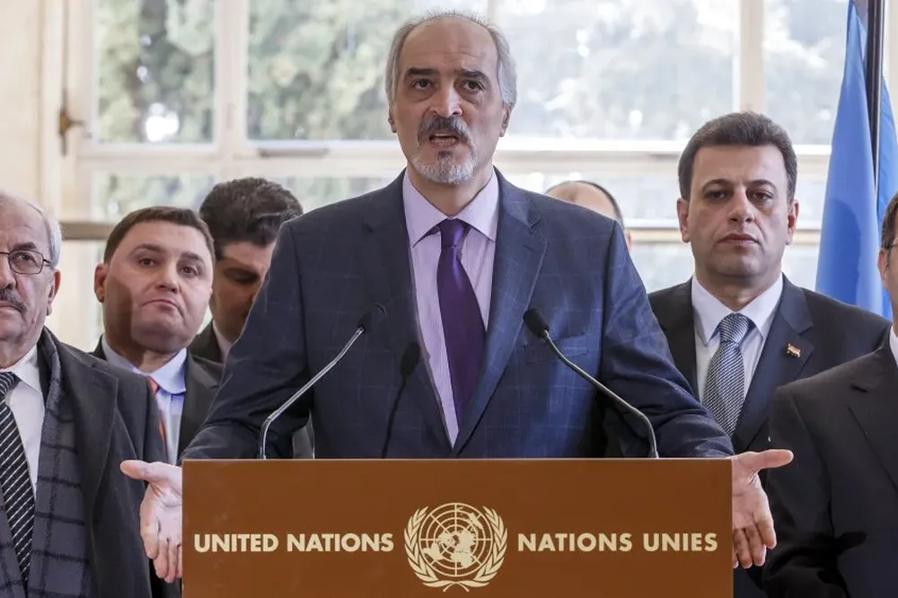 Bashar al-Jaafari, jefe del equipo negociador del gobierno sirio.