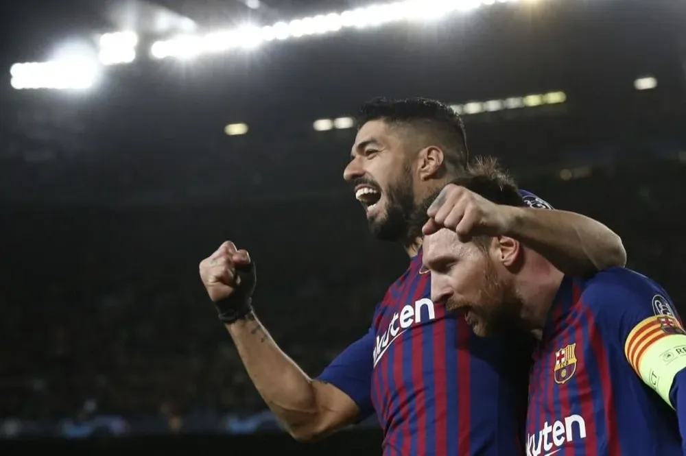 Luis Suárez en Barcelona con Leo Messi