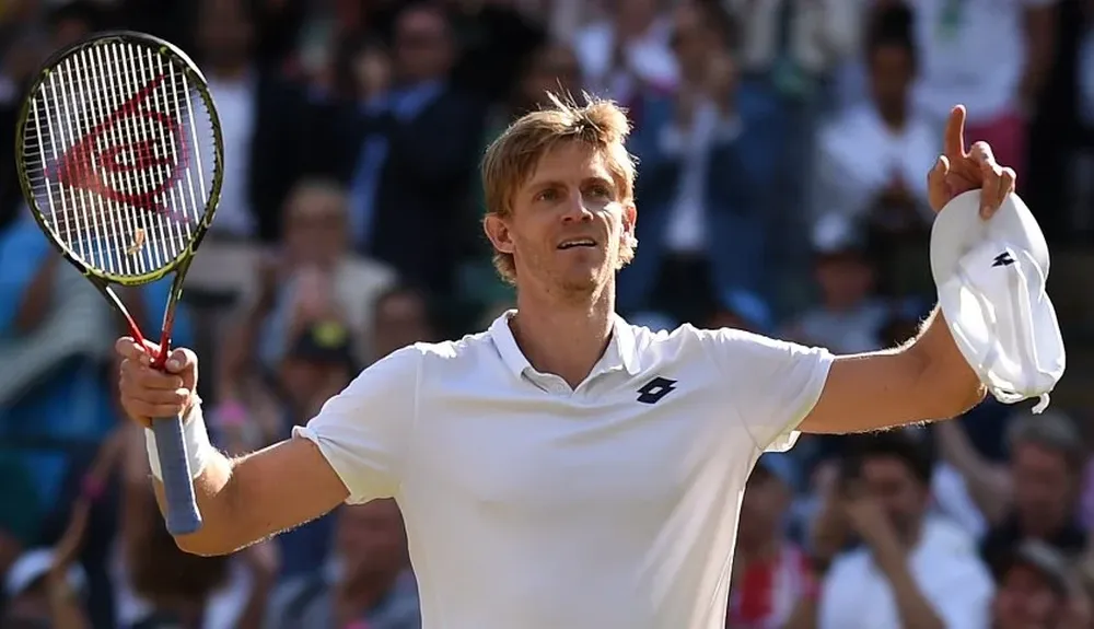 El festejo final del sudafricano Kevin Anderson