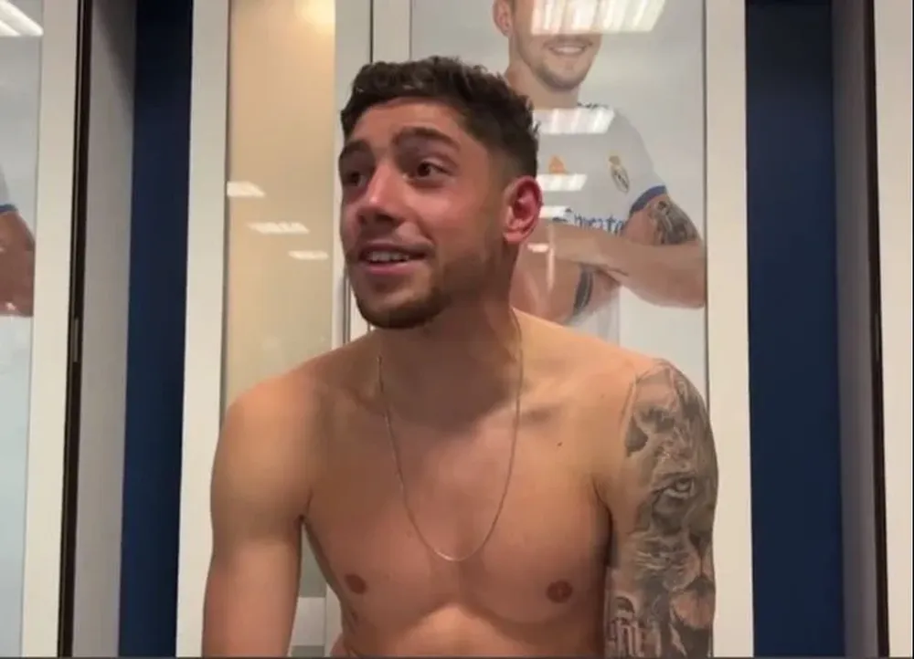 Federico Valverde en el vestuario