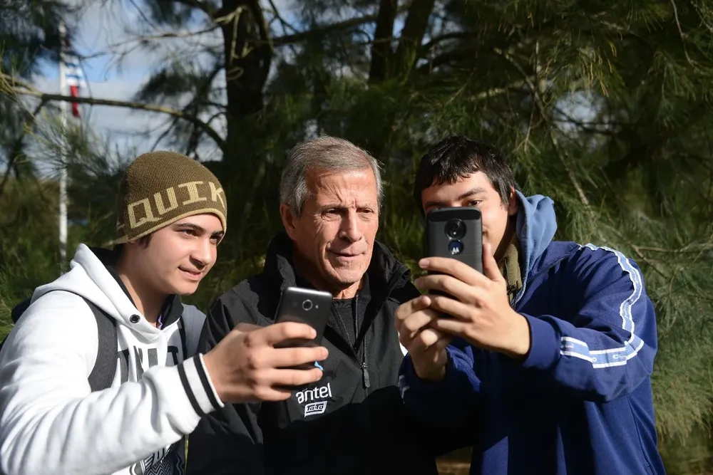 Una selfie con Tabárez
