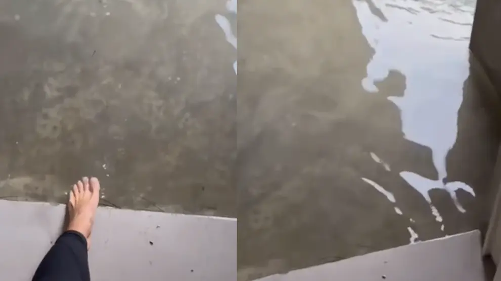 Captura de Instagram con imagen de la inundación en casa de Robert Lewandowski en Barcelona