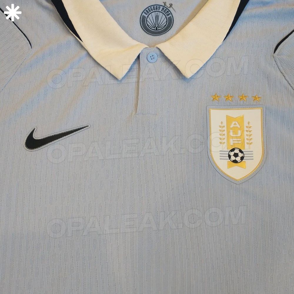 Posible diseño de la camiseta celeste de la selección uruguaya para el Mundial 2026