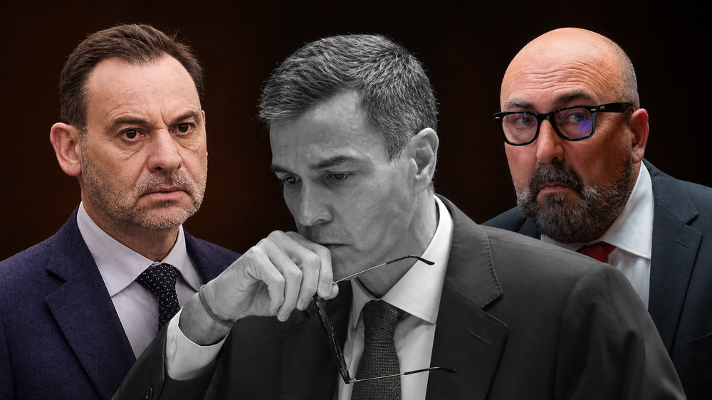 José Luis Ábalos, Pedro Sánchez y Koldo García.