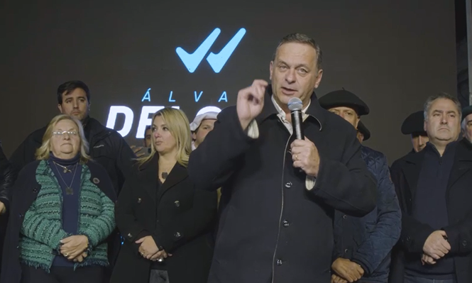 Álvaro Delgado en el acto de cierre de su campaña en Maldonado
