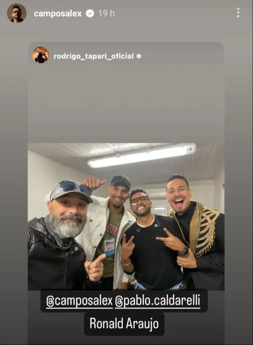 Ronald Araujo junto a Rodrigo Tapari y Alex Campos