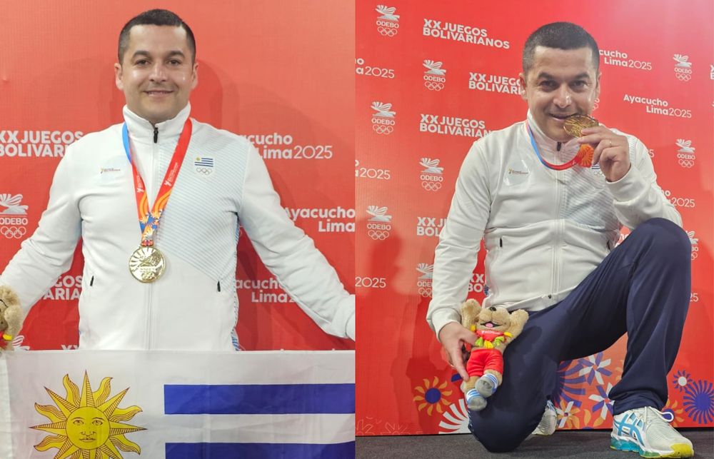 Williams Freire celebra con su medalla de oro en los Juegos Bolivarianos