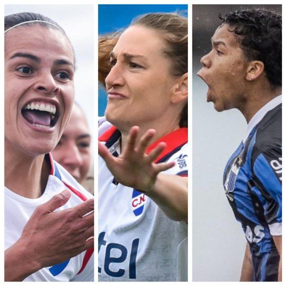 Martha Figueredo (Nacional), Sofía Oxandabarat (Nacional) e Ilana Guedes (Liverpool) disputan el premio como Mejor Jugadora de la temporada 2025 en el fútbol uruguayo en la encuesta Fútbolx100 Femenino