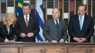 Carolina Cosse, Rodolfo Nin Novoa, Mauro Vieira y Armando Monteiro. (Archivo, 2015)
