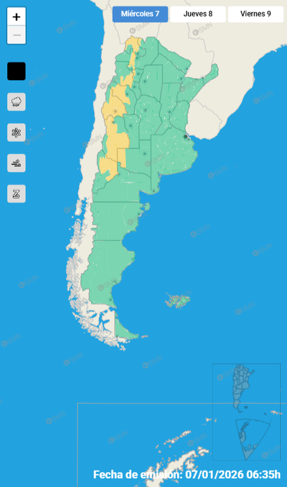 Alerta amarilla por tormentas