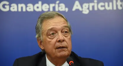 Fernando Mattos, ministro de Ganadería, en la conferencia de prensa de este miércoles 15.