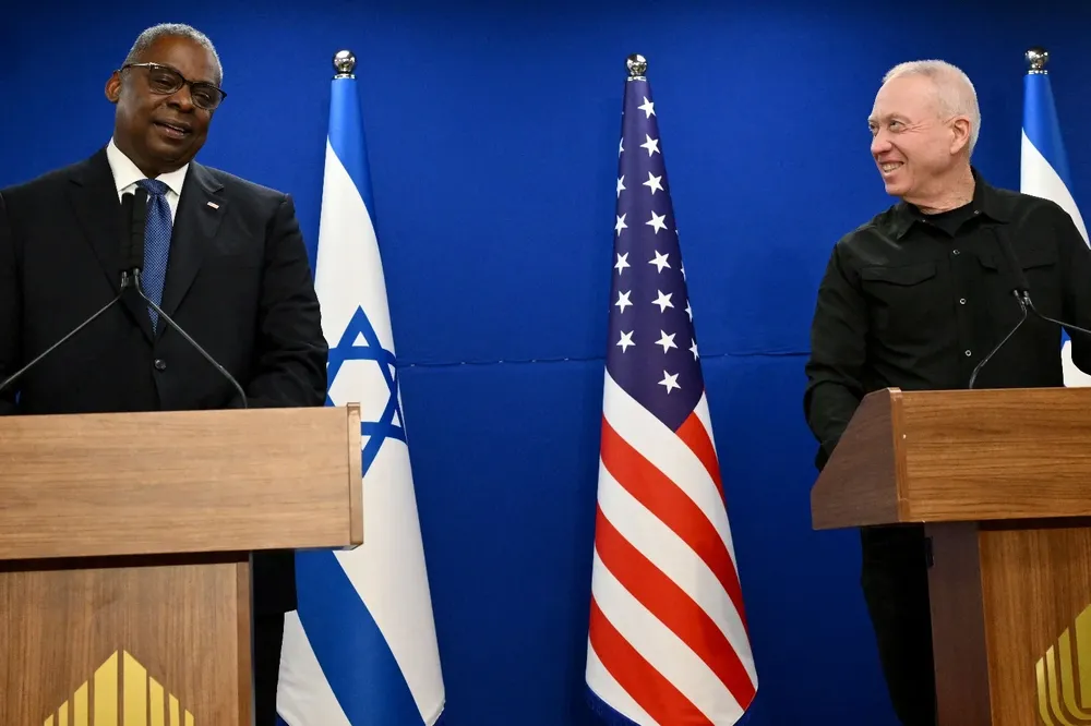 El jefe del Pentágono, Lloyd Austin, en su visita a Israel.