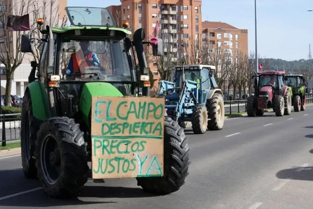Trabajadores del campo, en una protesta en León