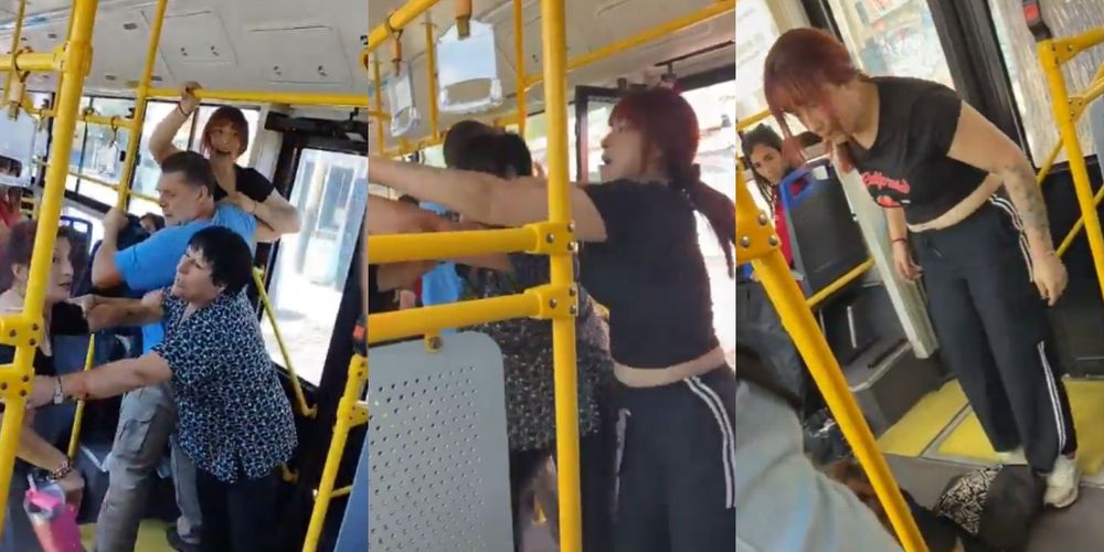 Pelea urbana en un ómnibus de Montevideo
