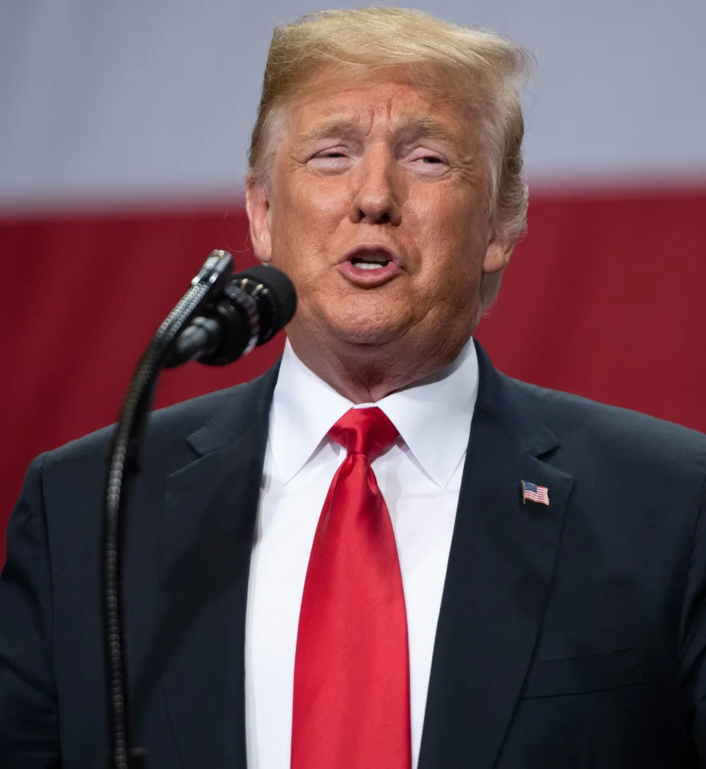 US President Donald Trump gives a speech about trade at US Steels Granite City Works in Granite City, Illinois July 26, 2018. / AFP / SAUL LOEB