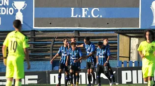 El festejo de Liverpool por el empate ante Peñarol