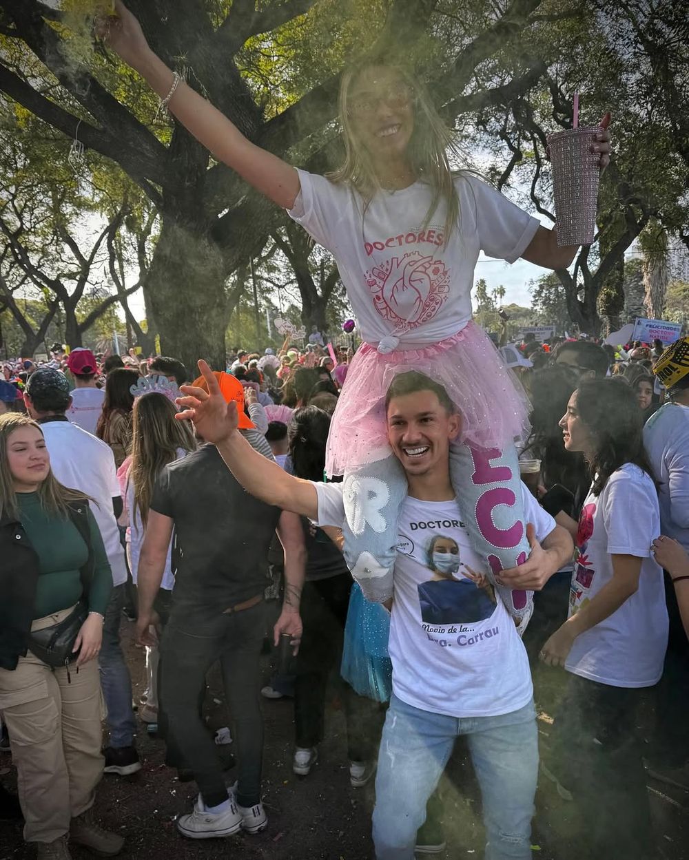 El festejo del recibimiento de Mechi Carrau, la pareja de Maxi Silvera