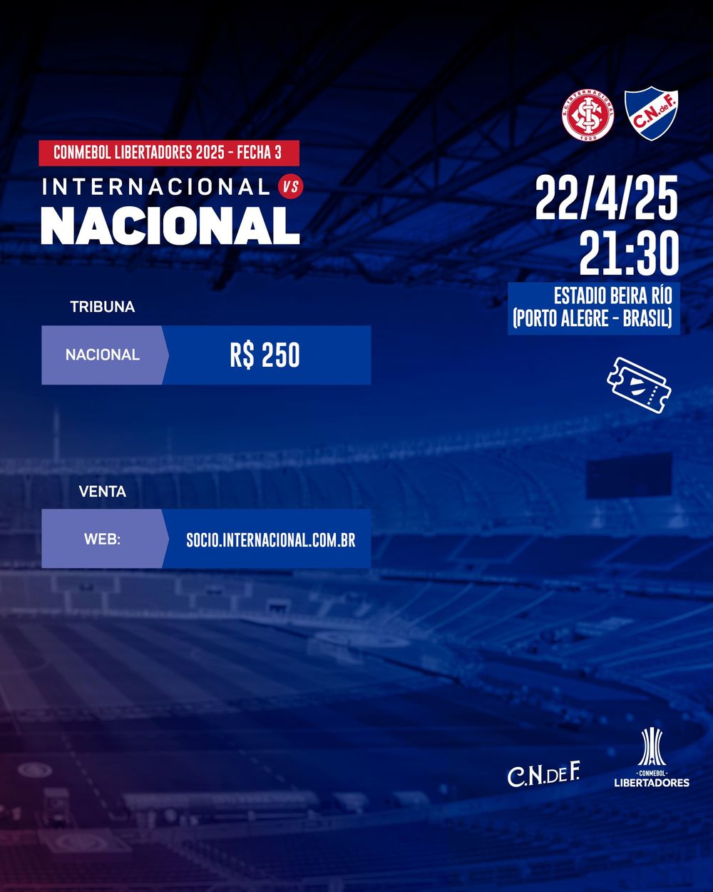 Detalle de venta de entradas para Inter vs Nacional Detalle de venta de entradas para Inter vs Nacional