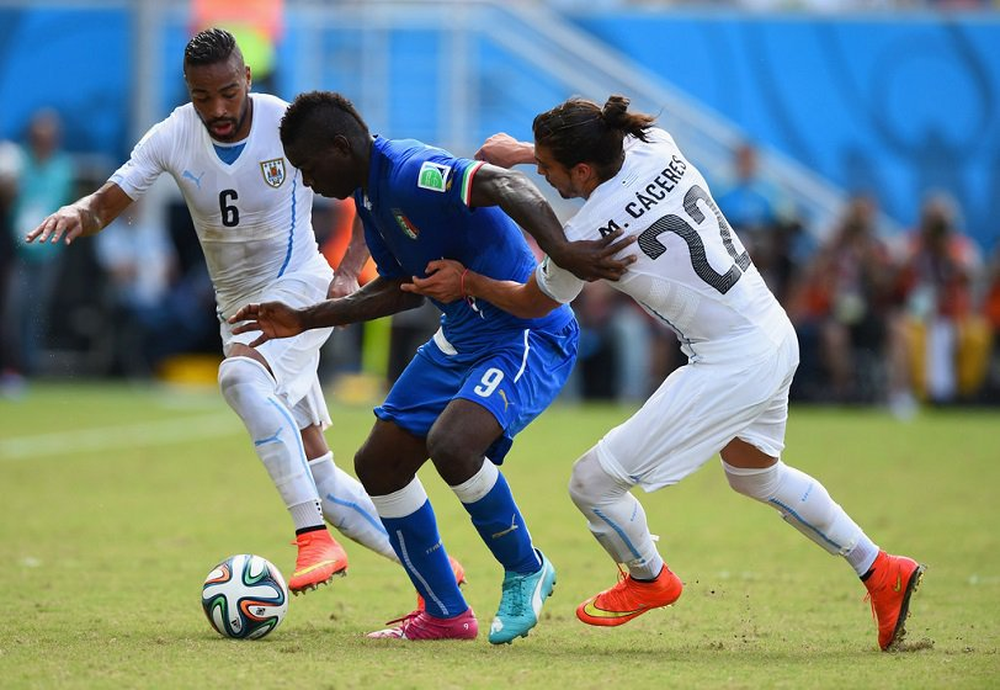 Italia en su último partido mundialista: ante Uruguay, el 24 de junio de 2014. 