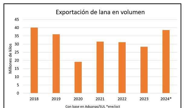 Lanas: exportaciones crecientes relevó un nuevo análisis del SUL.