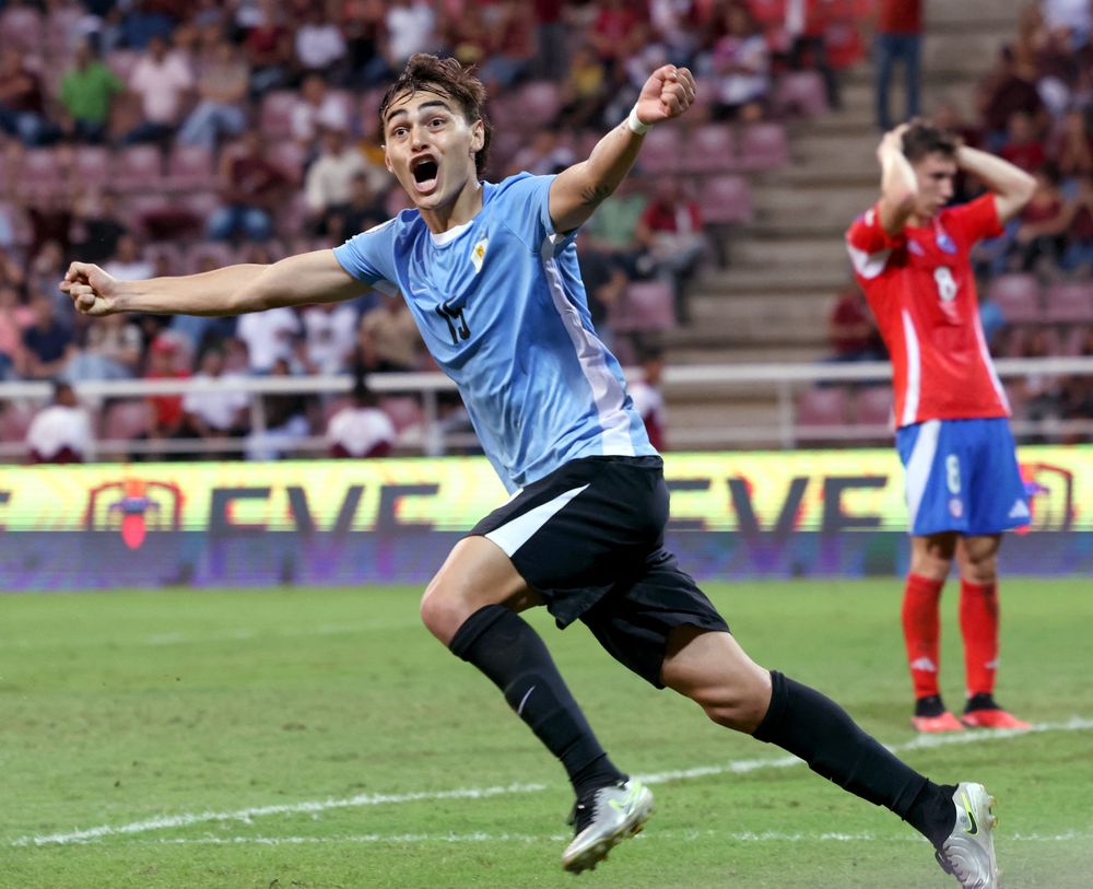 Alfonso Montero celebra la victoria dela selección de Uruguay sub 20 ante Chile Alfonso Montero celebra la victoria dela selección de Uruguay sub 20 ante Chile