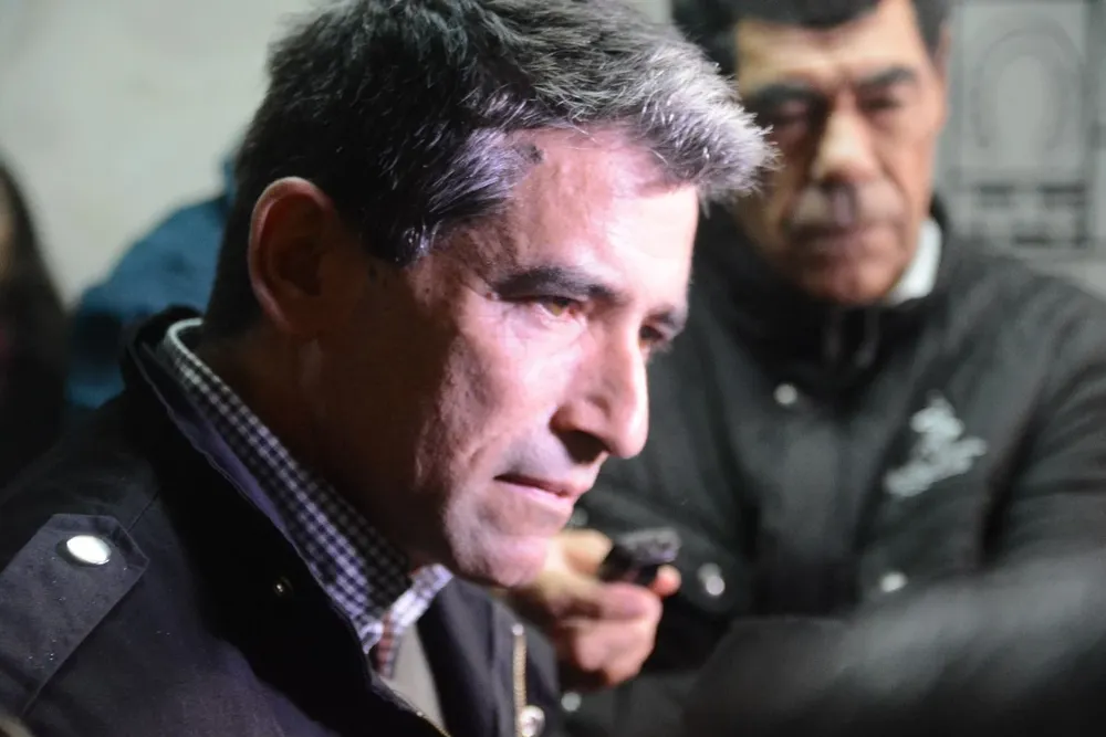 Raúl Sendic en una visita a un comité, en 2019