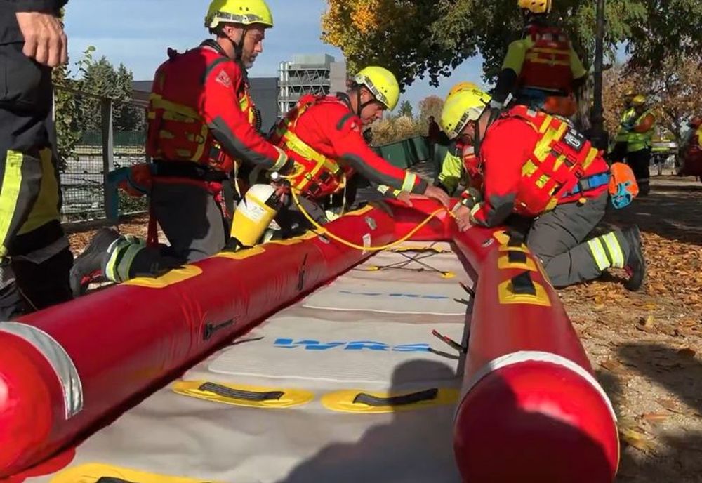 Bomberos participan del simulacro en la ciudad de Madrid. (Ayuntamiento de Madrid)