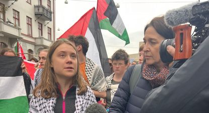 La activista escandinava Greta Thunberg, en una marcha contra Israel.