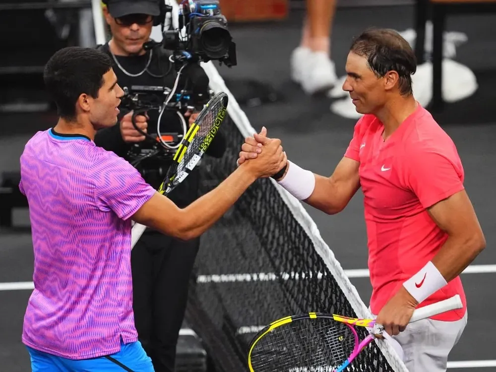 Alcaraz y Nadal, en octavos de final.