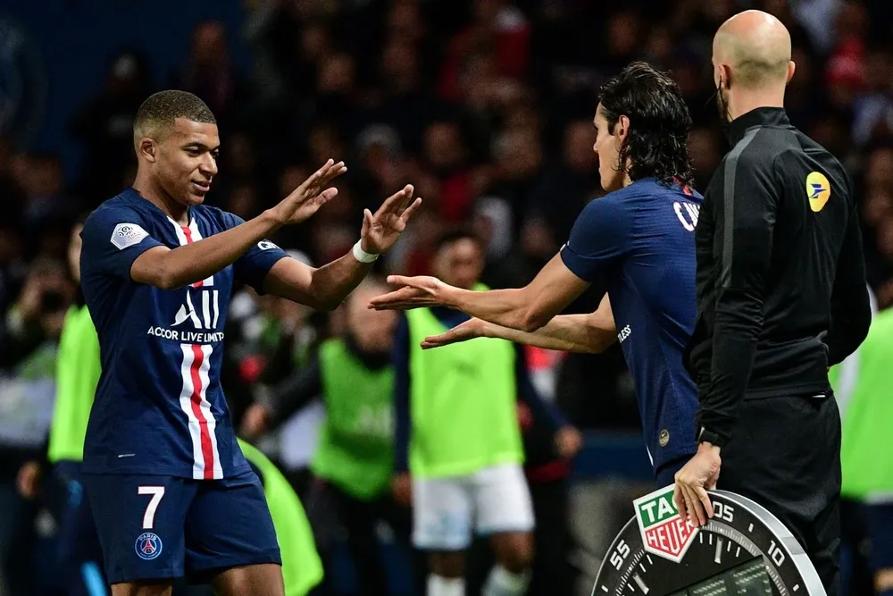 Cavani y Mbappé en 2019