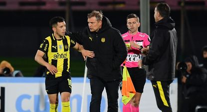 El Observador | 20251029 Leonardo Fernández y Diego Aguirre Peñarol Plaza Colonia Torneo Clausura 2025. Foto Dante Fernández-Focouy (7)