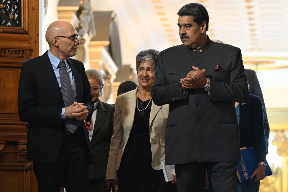 Maduro con Volker Türk durante una visita del Alto Comisionado de la ONU a Caracas en 2023