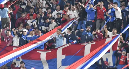La hinchada de Nacional ante Estudiantes en el Parque
