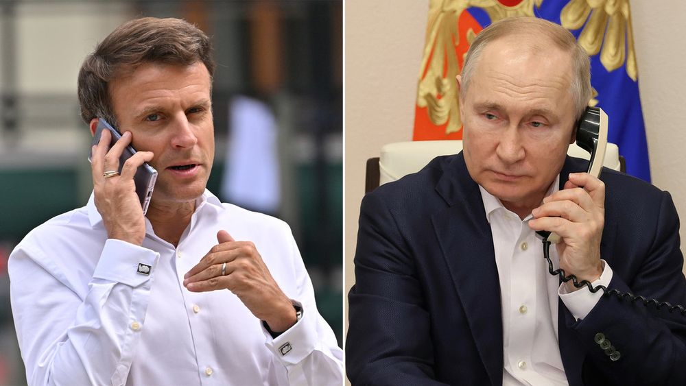 Emmanuel Macron y Vladimir Putin